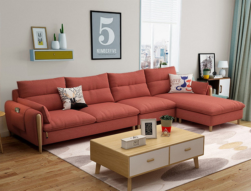 Ghế sofa góc đệm vải viền gỗ sồi L25 – Sự kết hợp tinh tế giữa hiện đại và tự nhiên - Ảnh 5