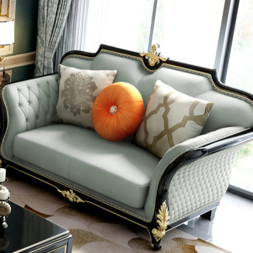 Ghế Sofa Văng Da Tân Cổ Điển V36