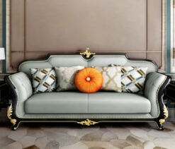 Alternative view of Ghế sofa văng da tân cổ điển V36 – Sang Trọng, Đẳng Cấp, Giá Xưởng Tại Sofa Vua Bàn Trà