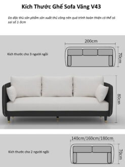 Alternative view of Ghế Sofa Văng Đệm Vải Hiện Đại V43 – Tinh Tế, Êm Ái, Giá Tận Xưởng