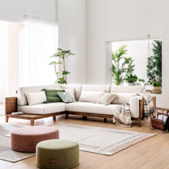 Sofa góc viền gỗ hiện đại L35 – Điểm nhấn sang trọng cho phòng khách đẳng cấp
