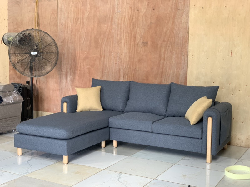 Ghế sofa góc đệm vải viền gỗ sồi L25 – Sự kết hợp tinh tế giữa hiện đại và tự nhiên - Ảnh 4
