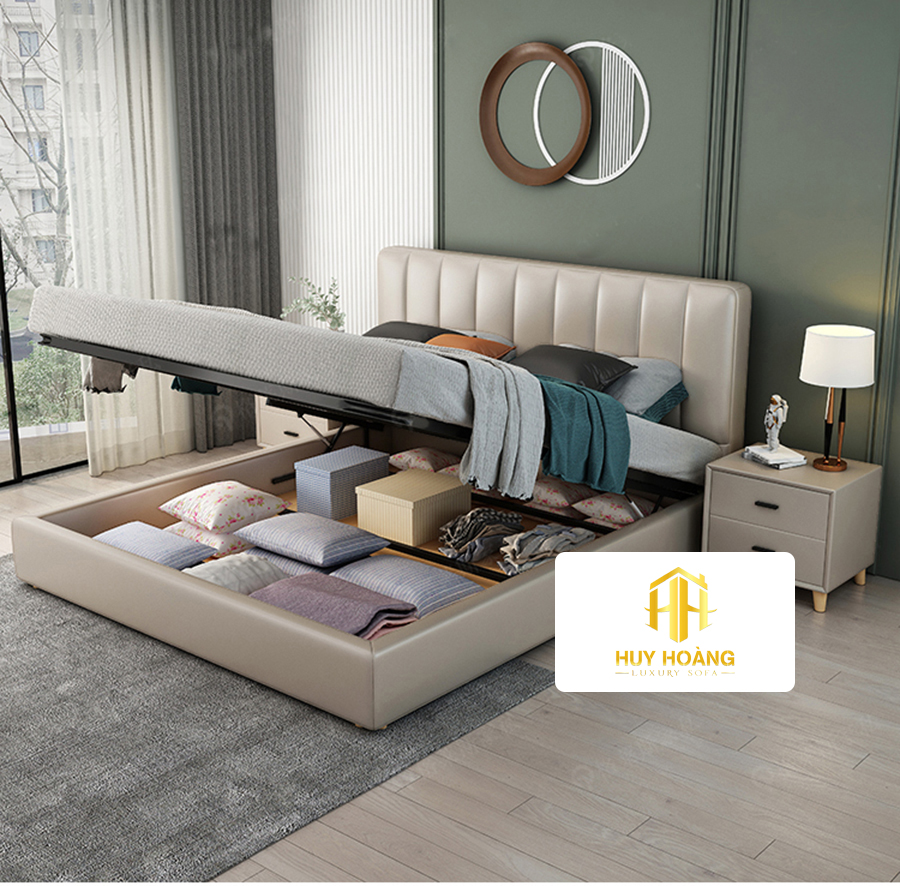 Giường Ngủ Bọc Da HH011 – Sang Trọng, Bền Đẹp, Nâng Tầm Không Gian Phòng Ngủ - Ảnh 3