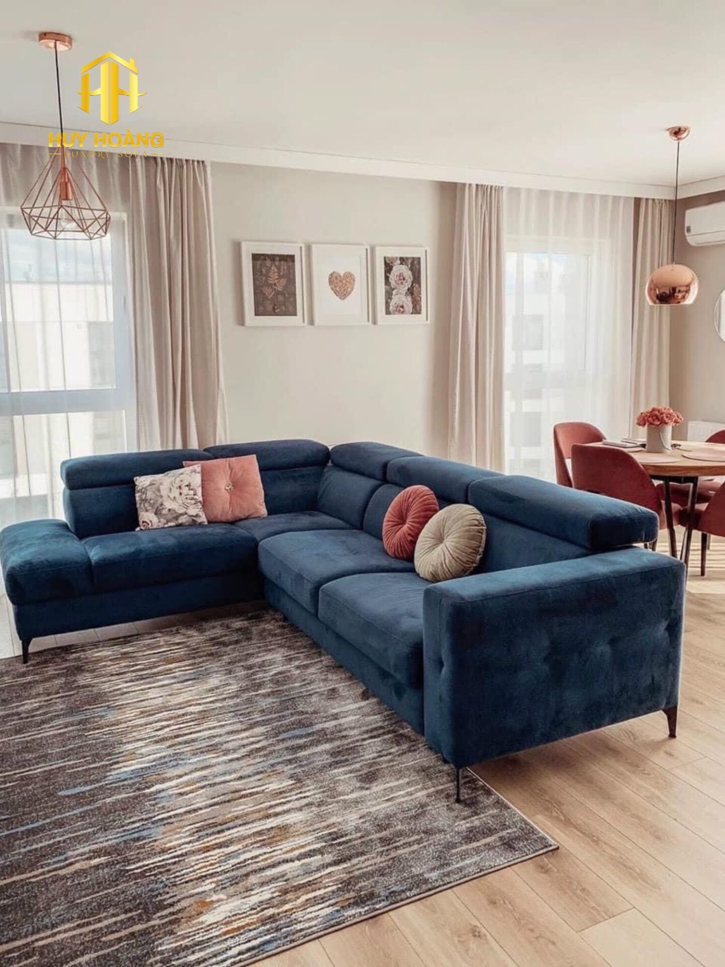 sofa đẹp chữ L vải