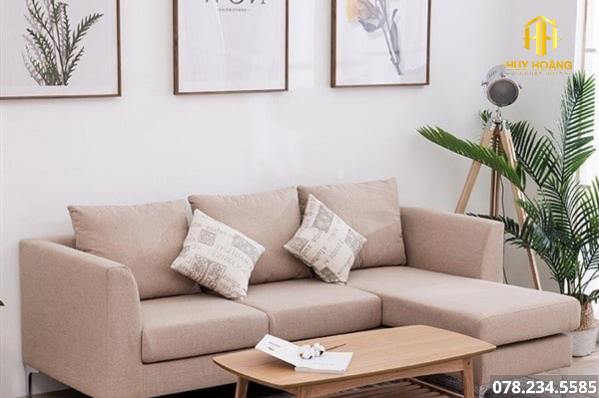 sofa đẹp chữ L vải