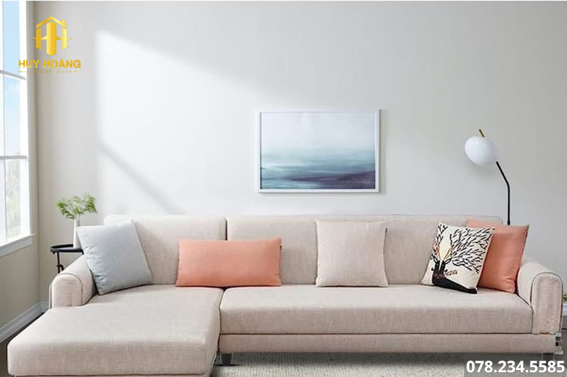 sofa đẹp chữ L vải