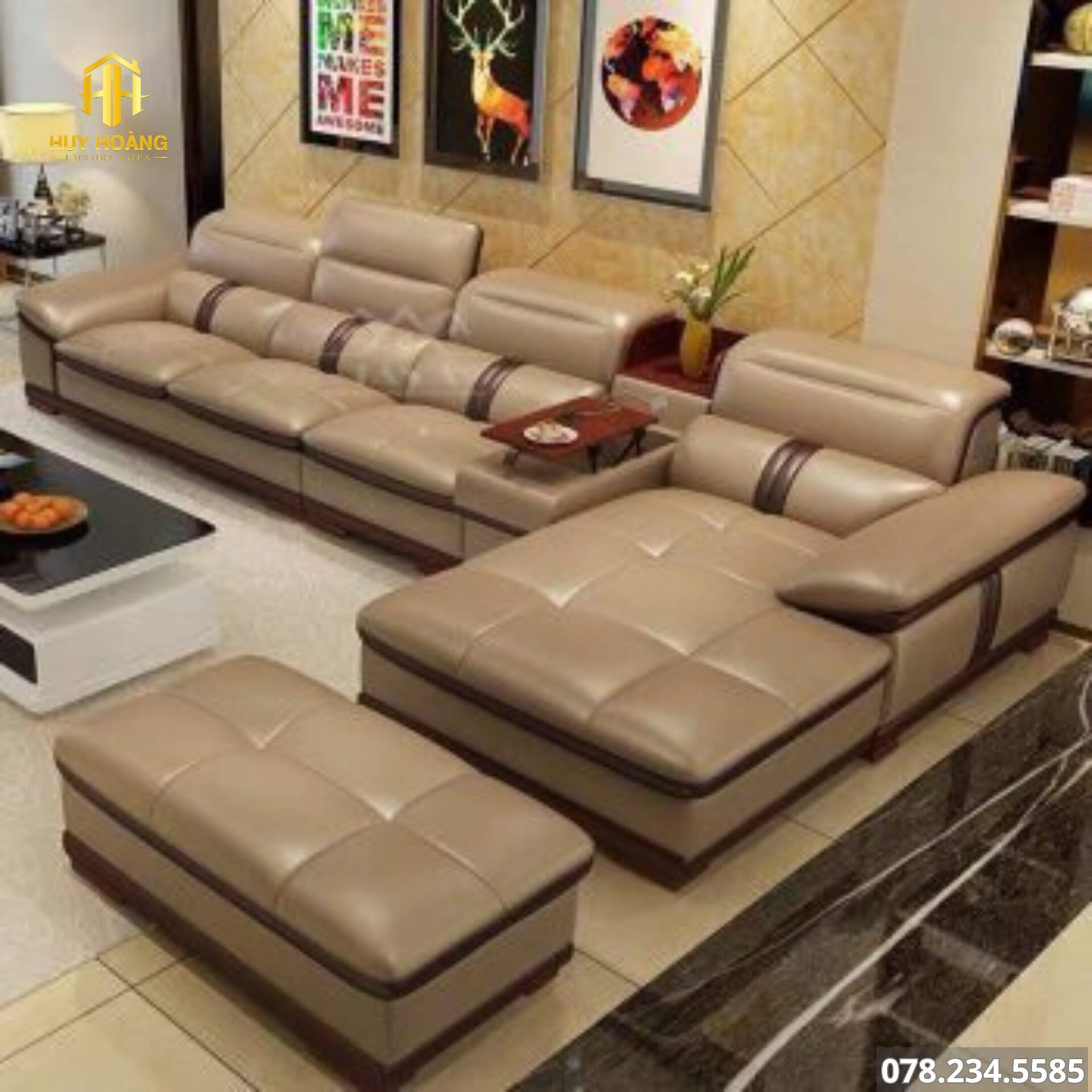 sofa đẹp chữ L da
