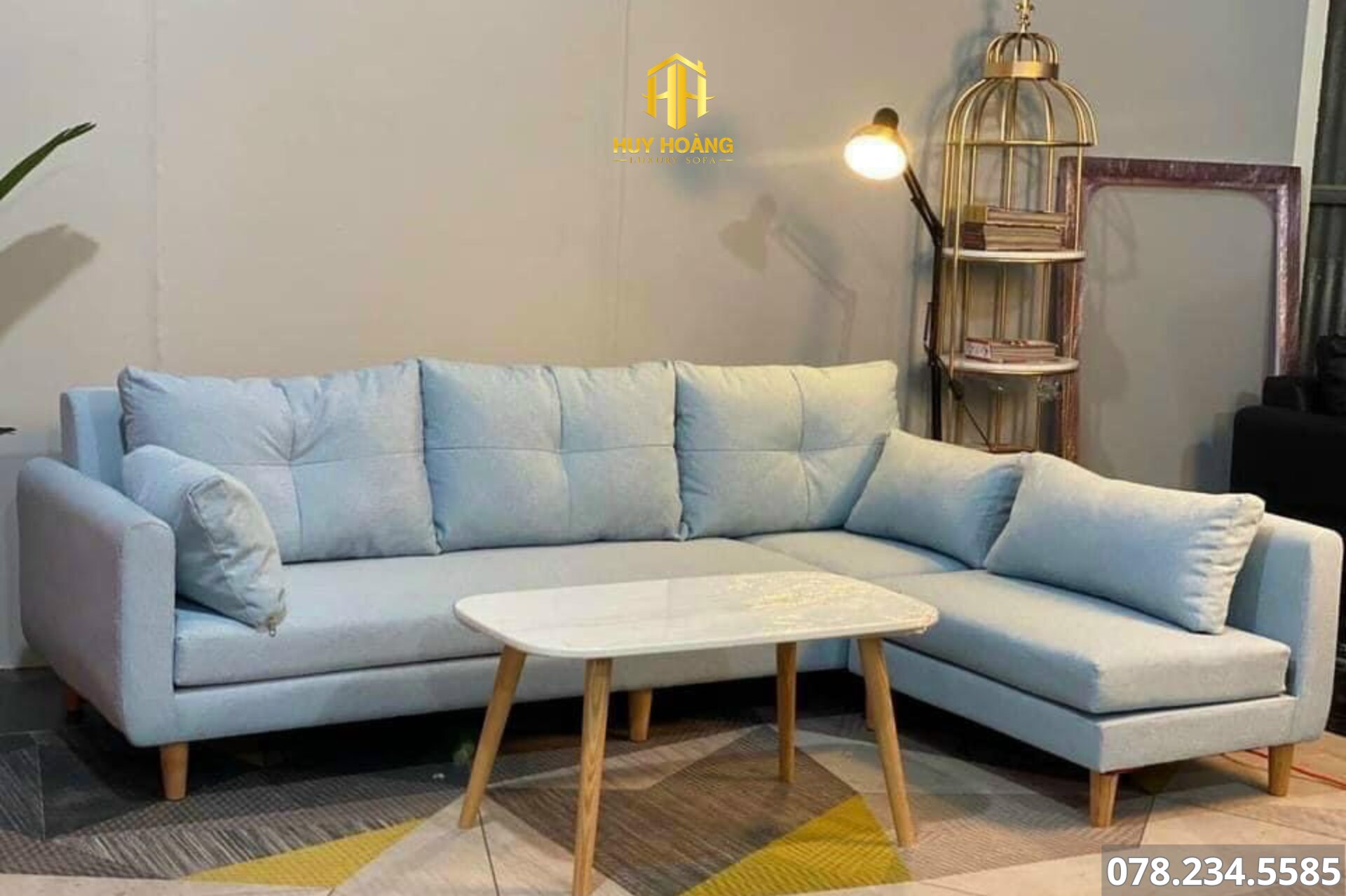 sofa đẹp chữ L vải
