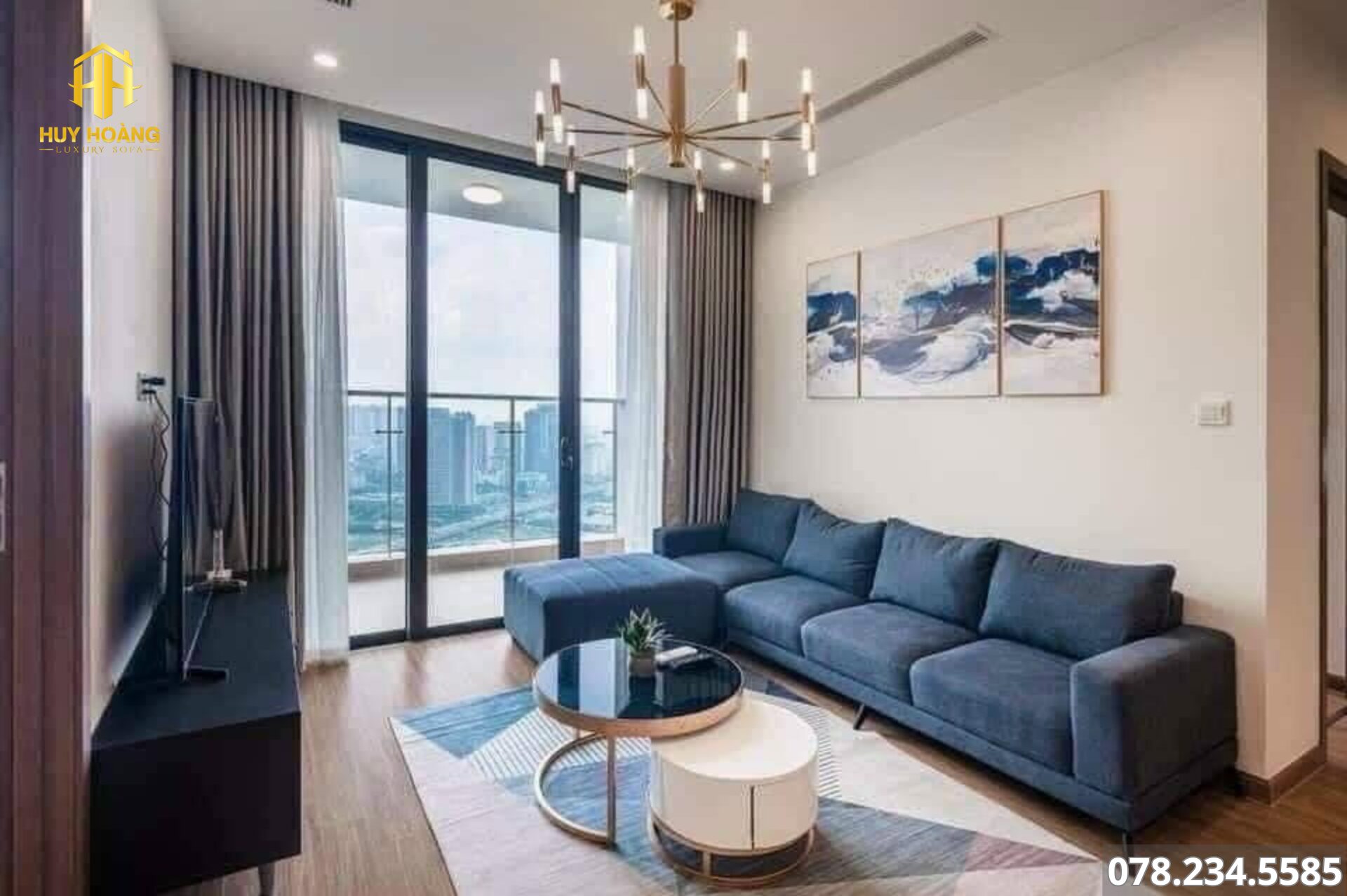 sofa đẹp chữ L vải