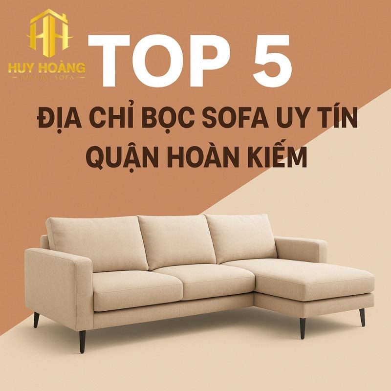 Thợ Sofa Huy Hoàng đang bọc lại sofa da thật tại xưởng – top 5 địa chỉ bọc sofa uy tín quận Hoàn Kiếm.