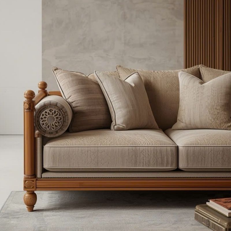 ☁ Đệm êm, đàn hồi cao, mang đến trải nghiệm thư giãn thoải mái trên ghế sofa Indochine HHV 304.